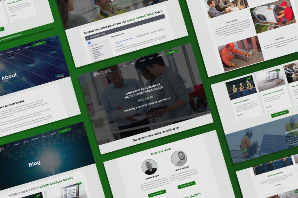 Green Carbon Talent website pages